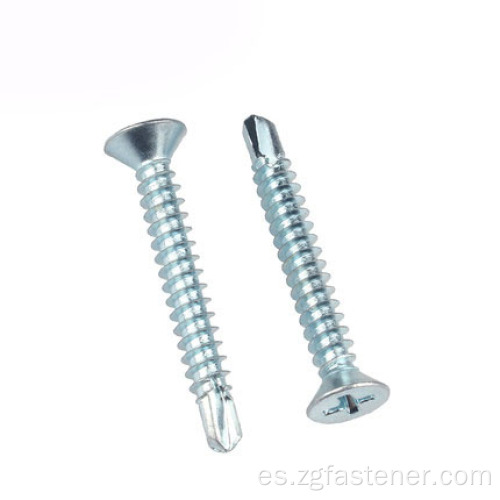 Tornillo de clavos de taladro de zinc blancos blancos